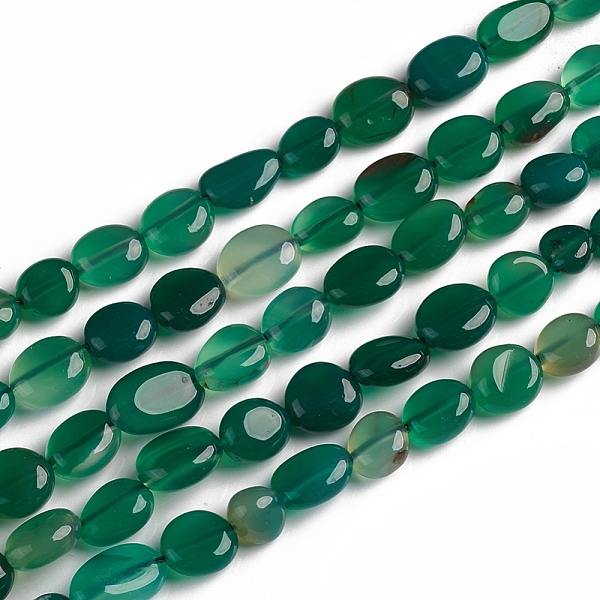 

PandaHall Natural Agate Beads Strands, Tumbled Stone, Dyed & Heated, Nuggets, 10~15x7.5~11.5x7.5~12.5mm, Hole: 1mm, about 36pcs/Strand..., Green