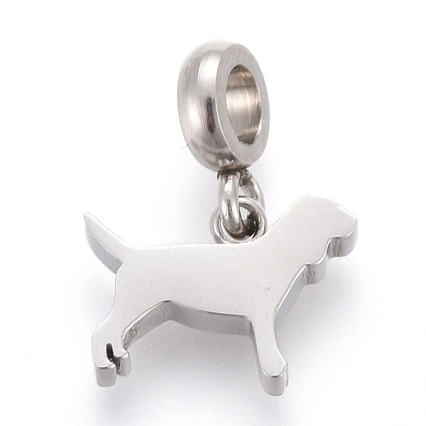 

PandaHall 304 Stainless Steel Charms, with Tube Bails, Manual Polishing, Dog, Stainless Steel Color, 11.5mm, Pendant: 6.3x9x1.8mm, Hole...