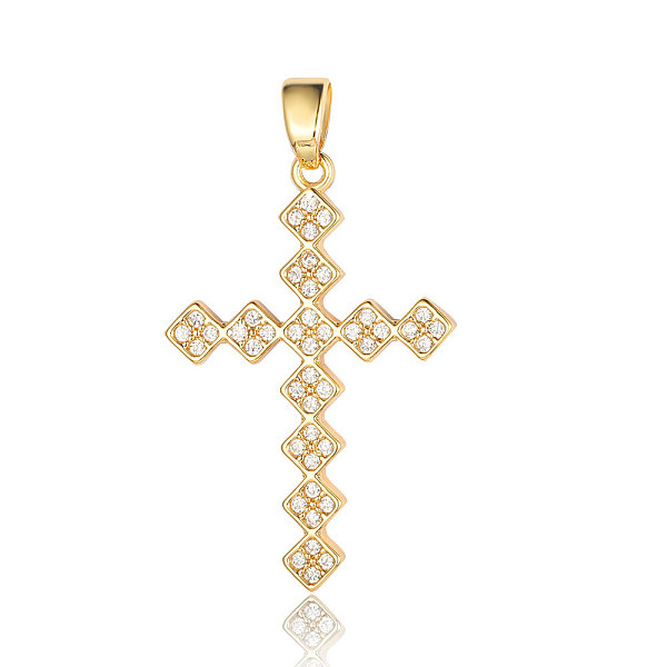 

PandaHall Brass Micro Pave Clear Cubic Zirconia Pendants, Rhombus Cross Charms, Real 18K Gold Plated, 30x20x2.1mm Brass+Cubic Zirconia Cross...