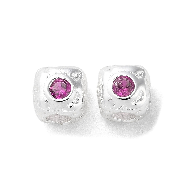 

PandaHall Brass Micro Pave Cubic Zirconia Beads, Square, Camellia, 4.5x4.5x4.5mm, Hole: 2mm Brass+Cubic Zirconia Square Pink