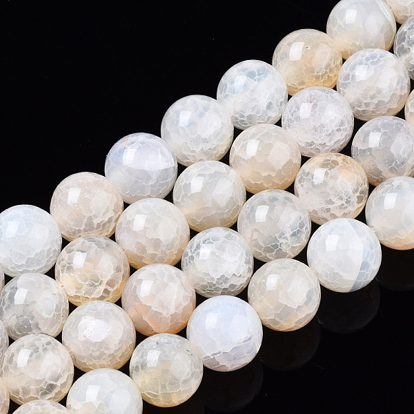 

PandaHall Natural Crackle Agate Beads Strands, Dyed, Round, Floral White, 10mm, Hole: 1.2mm, about 38pcs/strand, 14.96 inch(38cm). Crackle...