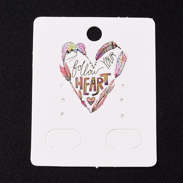 

PandaHall Paper Jewelry Display Cards, for Hanging Earring Display, Rectangle with Heart, White, 50x40x0.3mm, Hole: 5.3mm Paper Rectangle...