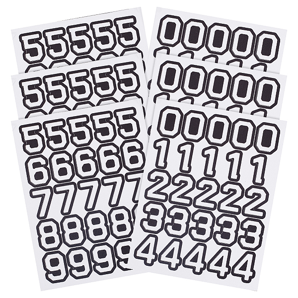 

PandaHall PVC Plastic Waterproof Stickers, Self-adhesive Decals, for Helmet, Laptop, Cup, Suitcase Decor, Number 0~9, Number Pattern...