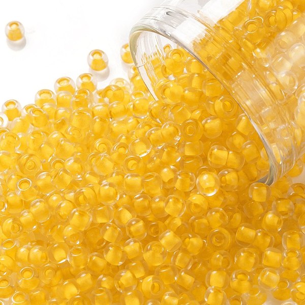 

PandaHall TOHO Round Seed Beads, Japanese Seed Beads, (974) Inside Color Crystal/Sunflower Yellow Lined , 8/0, 3mm, Hole: 1mm, about...