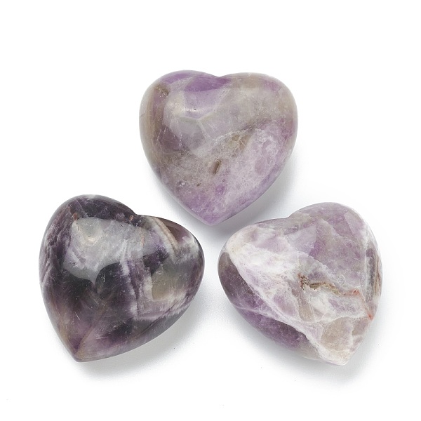 

PandaHall Natural Amethyst Heart Love Stone, Pocket Palm Stone for Reiki Balancing, 39~40x40x19~21mm Amethyst Heart