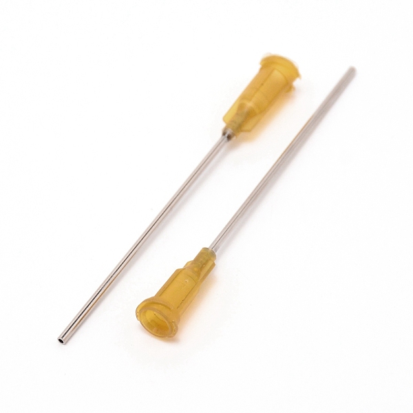 

PandaHall Plastic Fluid Precision Blunt Needle Dispense Tips, with 304 Stainless Steel Pin, Goldenrod, 6.75x0.77cm, Inner Diameter: 0.42cm..., Gold
