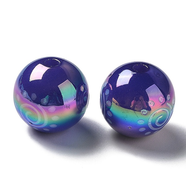 

PandaHall UV Plating Opaque Acrylic Beads, Iridescent, Round, Mixed Color, 15.5mm, Hole: 2.3mm Acrylic Round Multicolor