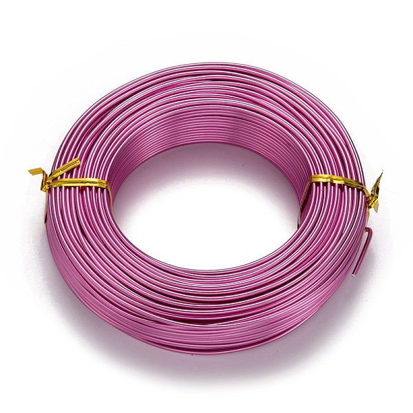 

PandaHall Round Aluminum Wire, Flexible Craft Wire, for Beading Jewelry Doll Craft Making, Camellia, 12 Gauge, 2.0mm, 55m/500g(180.4..., Pink