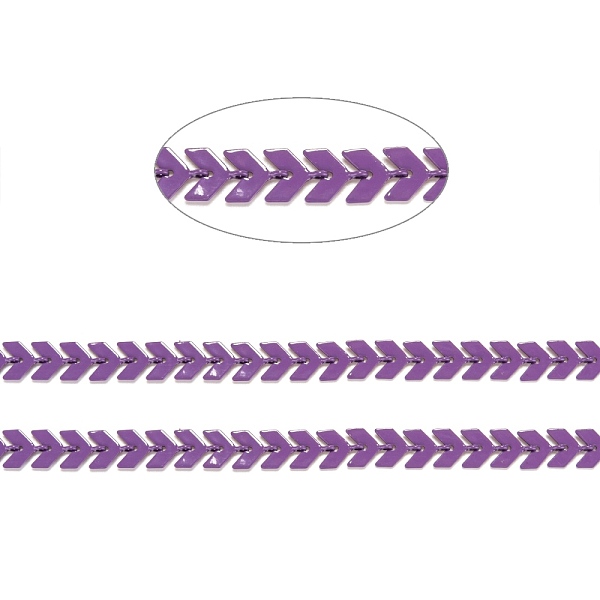

PandaHall Spray Painted Brass Link Chains, Cobs Chains, Soldered, with Spool, Purple, 7x6x2mm, 32.8 Feet(10m)/roll Brass Purple