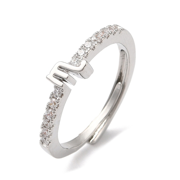 

PandaHall Rack Plating Brass Clear Cubic Zirconia Constellation Adjustable Rings for Women, Cadmium Free & Lead Free, Long-Lasting Plated...