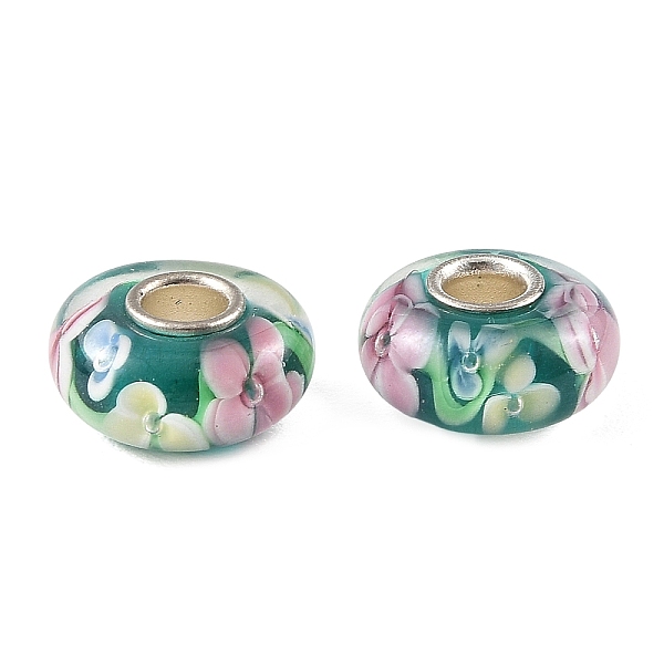 Lampwork  Brass Core European Beads