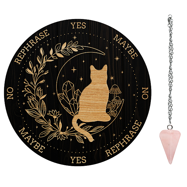 

PandaHall AHADEMAKER 1Pc Cone/Spike/Pendulum Natural Rose Quartz Stone Pendants, 1Pc 304 Stainless Steel Cable Chain Necklaces, 1Pc PVC..., Multicolor