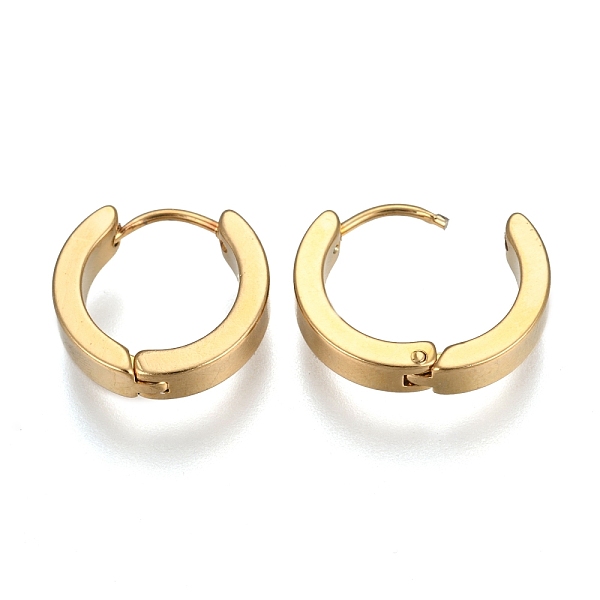 

PandaHall 304 Stainless Steel Huggie Hoop Earrings, Hypoallergenic Earrings, Thick Hoop Earrings, Ring Shape, Golden, 16.5x4mm, Pin: 1mm 304...
