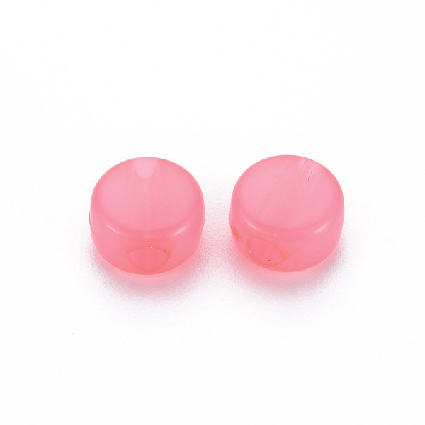 

PandaHall Transparent Acrylic Beads, Dyed, Flat Round, Hot Pink, 8.5x5.5mm, Hole: 2.5mm, about 1774pcs/500g Acrylic Flat Round