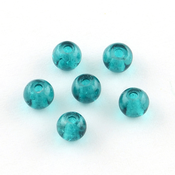 

PandaHall Transparent Crackle Glass Beads, Round, Mixed Color, 4~4.5x4mm, Hole: 1mm, about 100pcs/bag Glass Round Multicolor