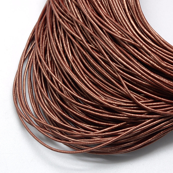 

PandaHall Spray Painted Cowhide Leather Cords, Saddle Brown, 2.0mm, about 100yards/bundle(300 feet/bundle) Cowhide Round