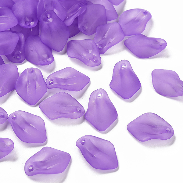 

PandaHall Transparent Frosted Acrylic Pendants, Petaline, Blue Violet, 24x17x4mm, Hole: 1.8mm Acrylic Petaline