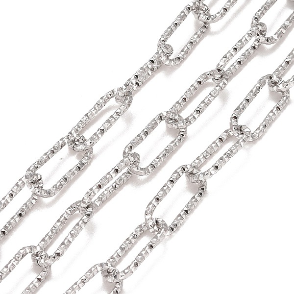 

PandaHall 304 Stainless Steel Paperclip Chains, Faceted, with Spool, Unwelded, Stainless Steel Color, 17x7x1.5mm, about 16.40 Feet(5m)/Roll...