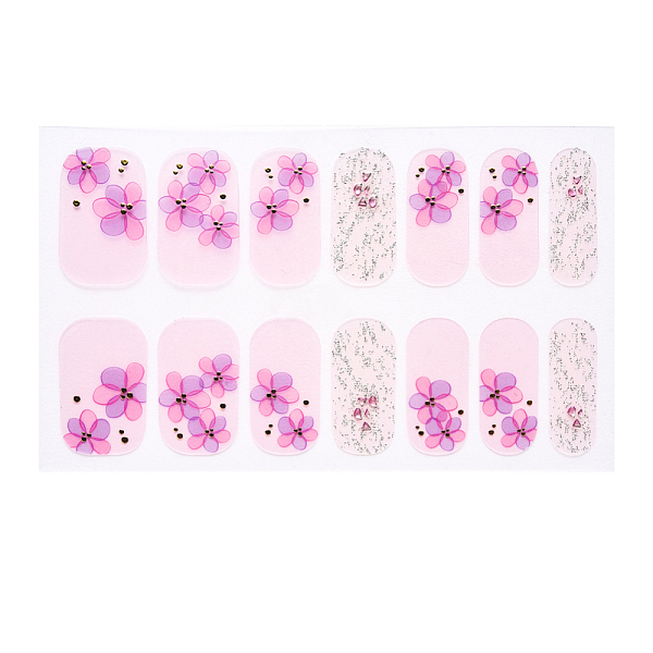 

PandaHall Full Cover Ombre Nails Wraps, Glitter Powder Color Street Nail Strips, Self-Adhesive, for Nail Tips Decorations, Pink, 24x8mm...