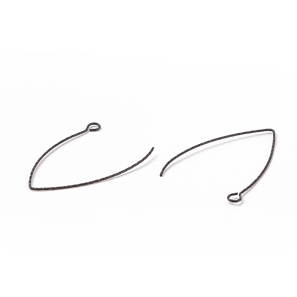 

PandaHall Ion Plating(IP) 316 Stainless Steel Earrings Finding, Earring Hooks, with Horizontal Loop, Gunmetal, 40x25x0.7mm, Hole: 2.5mm, 21...