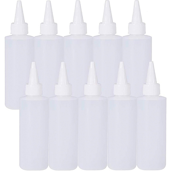 

PandaHall BENECREAT 10Pack 5 Ounce Plastic Squeeze Dispensing Bottles with Leak-Proof White Cap - Good for Crafts, Art, Glue, Multi Purpose...