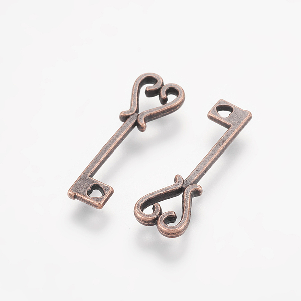 

PandaHall Tibetan Style Pendants, Key, Cadmium Free & Lead Free, Red Copper, 25x8x2mm, Hole: 1mm Alloy Key