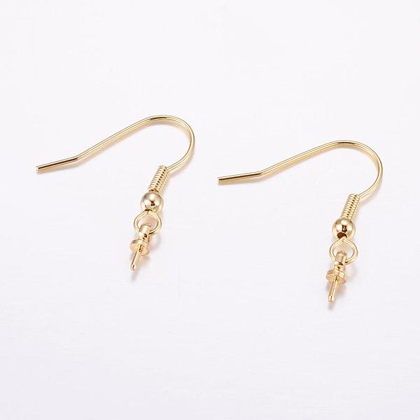 

PandaHall Brass Earring Hooks, For Half Drilled Beads, Long-Lasting Plated, Real 18K Gold Plated, Cadmium Free & Nickel Free & Lead Free...