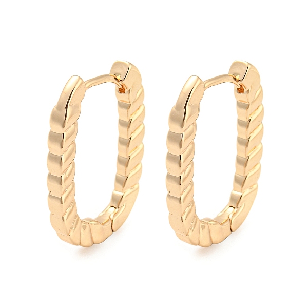 

PandaHall Brass Hoop Earrings, Oval Twist, Light Gold, 23.5x2.8mm Brass Oval