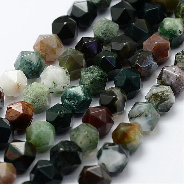 

PandaHall Natural Indian Agate Beads Strands, Faceted, Round, 8x7mm, Hole: 1.5mm, about 49pcs/strand, 14.9 inch(38cm) Indian Agate