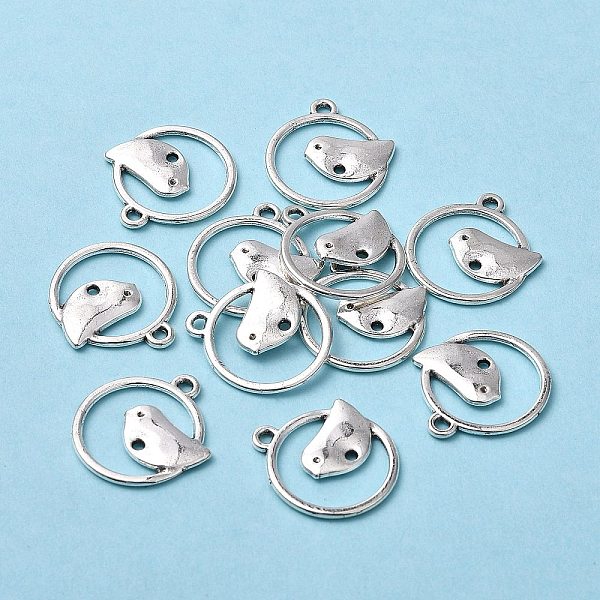 

PandaHall Alloy Pendants, Lead Free and Cadmium Free, Ring With Bird, Antique Silver, 22x20x2mm, Hole: 2mm Alloy Bird