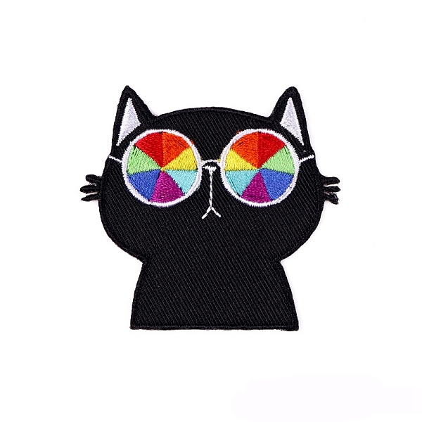 

PandaHall Cartoon Appliques, Embroidery Iron on Cloth Patches, Sewing Craft Decoration, Cat Shape, 58x55mm Fibre Cat Shape