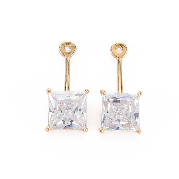 

PandaHall Brass Micro Pave Clear Cubic Zirconia Pendants, Nickel Free, Square, Real 18K Gold Plated, 22.5x10x8mm, Hole: 1mm Brass+Cubic...