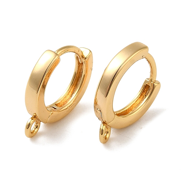 

PandaHall Brass Earring Findings, Ring, Real 18K Gold Plated, 13.5x2mm, Hole: 1.4mm, Pin: 0.8mm Brass