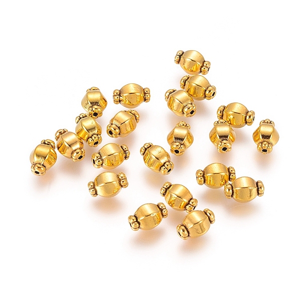 

PandaHall Tibetan Style Spacer Beads, Antique Golden Color, Lead Free & Nickel Free & Cadmium Free, Size: about 7mm in diameter, 10mm long...