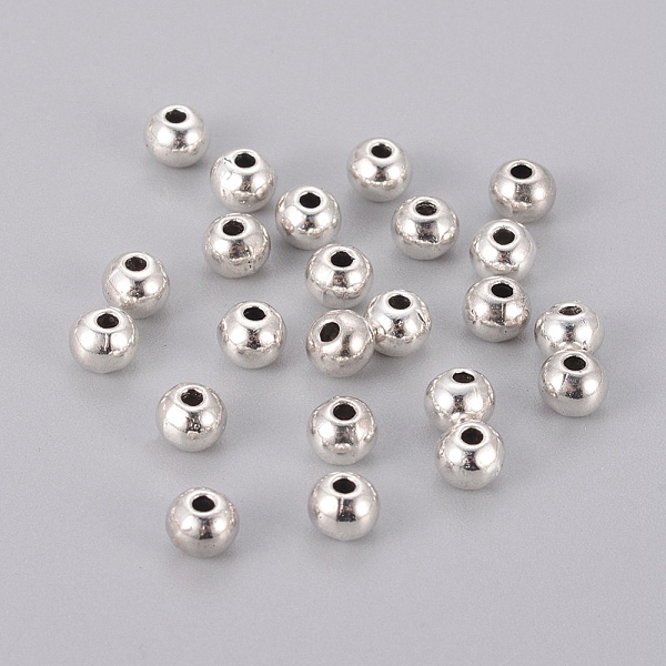 

PandaHall Tibetan Style Spacer Beads, Round, Lead Free & Cadmium Free, Antique Silver, 5x4mm, Hole: 1.5mm Alloy Round