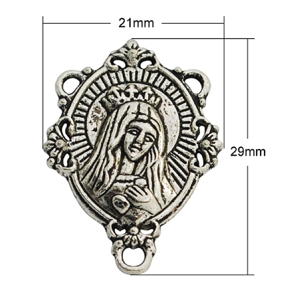 

PandaHall Alloy Virgin Links, Chandelier Components, Cadmium Free & Lead Free, Oval, Antique Silver, 29x21x3mm, Hole: 2mm Alloy Oval