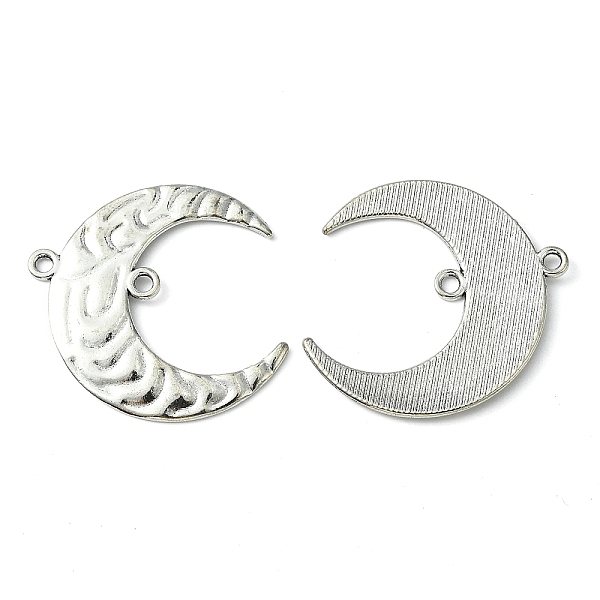 

PandaHall Tibetan Style Hammered Metal Crescent Moon Links connectors for Dangle Charms, Lead Free and Cadmium Free, Antique Silver...