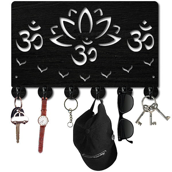 

PandaHall Black Wood & Iron Wall Mounted Hook Hangers, Decorative Organizer Rack, with 2Pcs Screws & 1Pc Screwdriver, 6 Hooks for Bag...