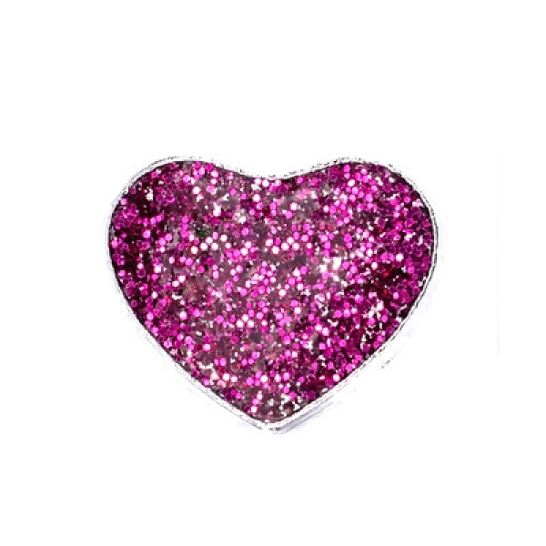 

PandaHall Alloy Beads, Large Hole Beads, Glitter Powder Beads, Heart, Platinum, Old Rose, 13.5x11mm, Hole: 8mm Alloy Heart