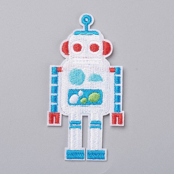PandaHall Computerized Embroidery Cloth Iron on/Sew on Patches, Costume Accessories, Appliques, for Backpacks, Clothes, Robot, Colorful...