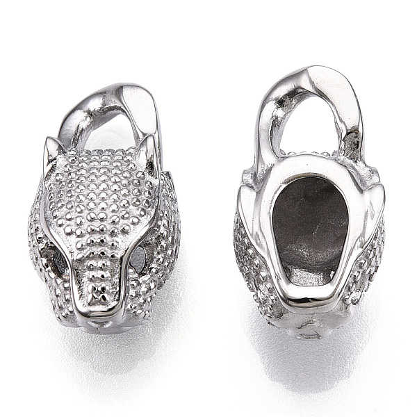 

PandaHall 304 Stainless Steel Pendants, Leopard Head Charms, Stainless Steel Color, 18x10x8mm, Hole: 3.5mm 304 Stainless Steel Leopard