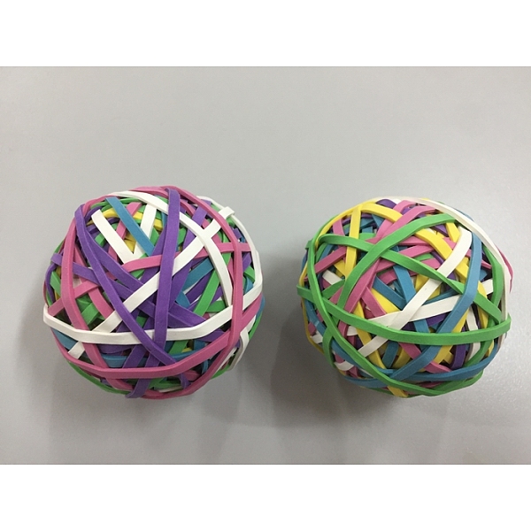 

PandaHall Elastic Rubber Band Ball, Mixed Color, 43x3mm, 120strand/ball Elastic Fibre Flat Multicolor