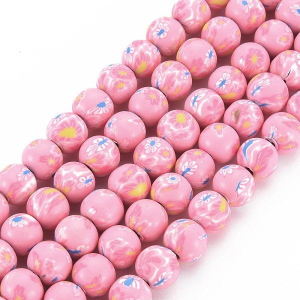 

PandaHall Handmade Polymer Clay Beads Strands, Round, Pink, 8~9x8mm, Hole: 1.8mm, about 40pcs/strand, 12.80 inch~12.99 inch(32.5~33cm)...