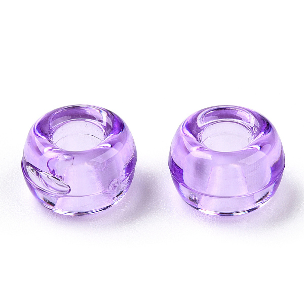 

PandaHall Transparent Plastic Beads, Barrel, Orchid, 9x6mm, Hole: 3.8mm, about 1950pcs/500g Plastic Barrel Purple