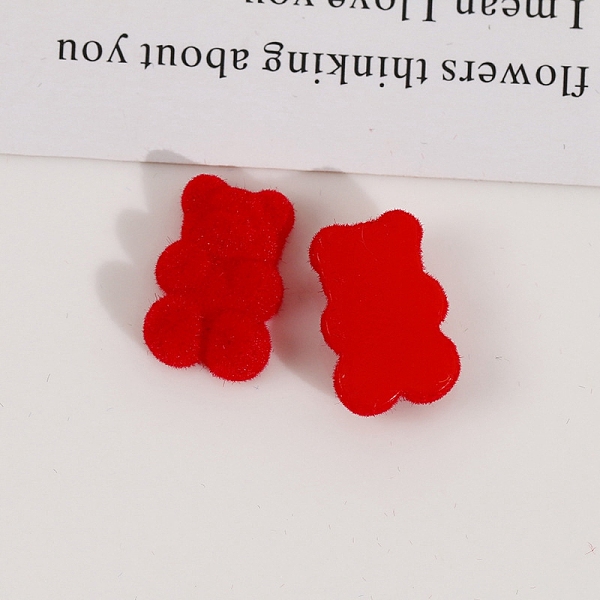 

PandaHall Flocking Resin Cabochons, Bear, Red, 18x11mm Resin Bear Red