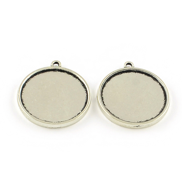

PandaHall Vintage Flat Round Alloy Pendant Cabochon Settings, Cadmium Free & Lead Free, Double-sided Tray, Antique Silver, Tray: 25mm...