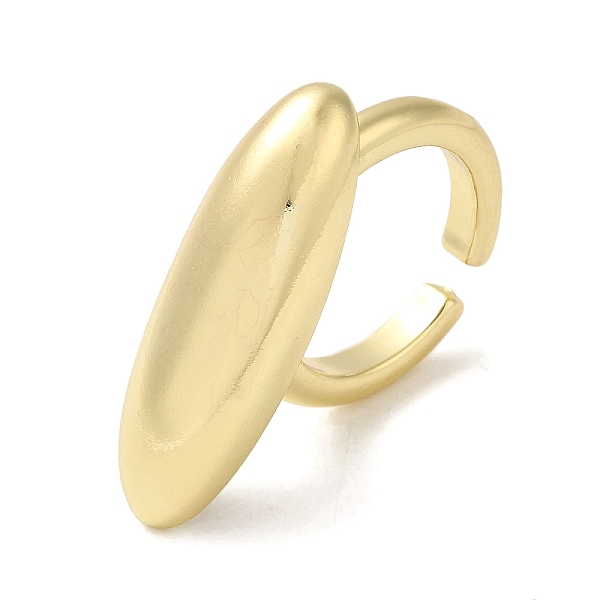 

PandaHall Brass Open Cuff Rings, Rice Ring for Women, Real 18K Gold Plated, US Size 6 1/4(16.7mm), 3mm Brass Rice