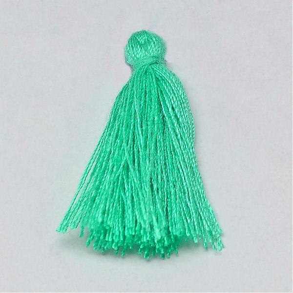 

PandaHall Handmade Polycotton(Polyester Cotton) Tassel Decorations, Pendant Decorations, Light Sea Green, 29~35mm Polycotton Green