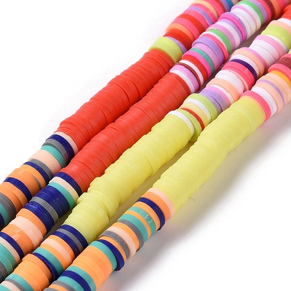 

PandaHall Handmade Polymer Clay Bead Strands, Flat Round, Heishi Beads, Light Yellow, 6x0.2~2mm, Hole: 2mm, about 305~310pcs/strand, 15.35~...