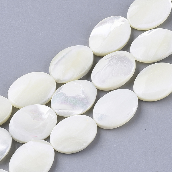 

PandaHall Natural Trochid Shell/Trochus Shell Beads Strands, Oval, Creamy White, 18x13x4.5~5.5mm, Hole: 1mm, about 22pcs/Strand, 15.55 inch...